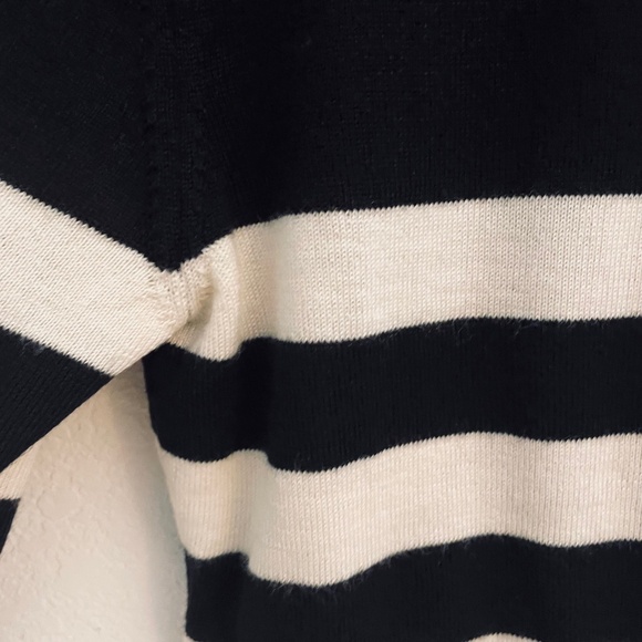 Rare MOLLY GODDARD Lightweight Black and Ivory Striped Cropped Sweater - Picture 5 of 8